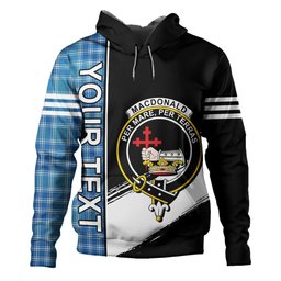 ScotsTee Shop Scottish MacDonald Lord of the Isles Hunting Blue (Donald Lord of the Isles Hunting Blue) Ancient Clan Crest Tartan Hoodie Quarter Personalized