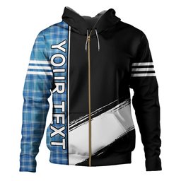 ScotsTee Shop Scottish MacDonald Lord of the Isles Hunting Blue (Donald Lord of the Isles Hunting Blue) Ancient Clan Crest Tartan Hoodie Quarter Personalized