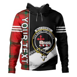 ScotsTee Shop Scottish MacDonald of Sleat (Donald Lord MacDonald) Modern Clan Crest Tartan Hoodie Quarter Personalized