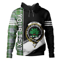 ScotsTee Shop Scottish Irvine of Glentulchan Modern Clan Crest Tartan Hoodie Quarter Personalized