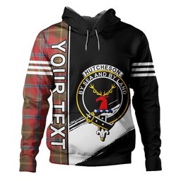 ScotsTee Shop Scottish Hutcheson Weathered Clan Crest Tartan Hoodie Quarter Personalized