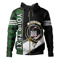 ScotsTee Shop Scottish Kincaid Ancient Clan Crest Tartan Hoodie Quarter Personalized