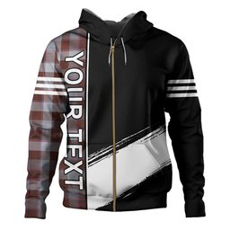 ScotsTee Shop Scottish Jardine of Castlemilk Modern Clan Crest Tartan Hoodie Quarter Personalized