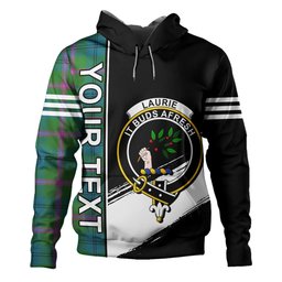 ScotsTee Shop Scottish Laurie Ancient Clan Crest Tartan Hoodie Quarter Personalized