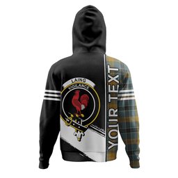 ScotsTee Shop Scottish Laing (Lang) Weathered Clan Crest Tartan Hoodie Quarter Personalized