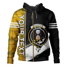 ScotsTee Shop Scottish Houston Clan Crest Tartan Hoodie Quarter Personalized