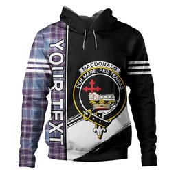 ScotsTee Shop Scottish MacDonald Lord of the Isles Hunting Blue (Donald Lord of the Isles Hunting Blue) Weathered Clan Crest Tartan Hoodie Quarter Personalized