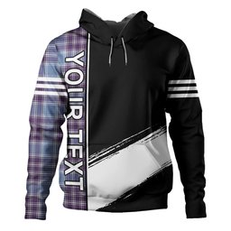ScotsTee Shop Scottish MacDonald Lord of the Isles Hunting Blue (Donald Lord of the Isles Hunting Blue) Weathered Clan Crest Tartan Hoodie Quarter Personalized