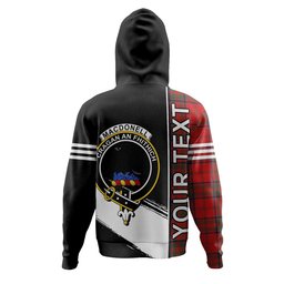 ScotsTee Shop Scottish MacDonell of Keppoch Ancient Clan Crest Tartan Hoodie Quarter Personalized