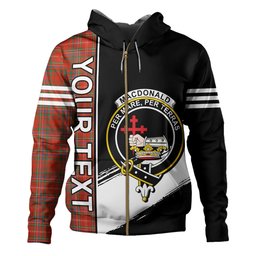 ScotsTee Shop Scottish MacDonald of Staffa (Donald of Staffa) Ancient Clan Crest Tartan Hoodie Quarter Personalized