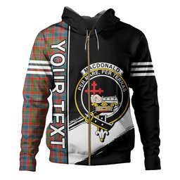 ScotsTee Shop Scottish MacDonald of Boisdale (Donald Boisdale) Ancient Clan Crest Tartan Hoodie Quarter Personalized