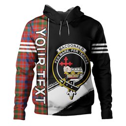 ScotsTee Shop Scottish MacDonald of Glenaladale (Donald of Glenaladale) Ancient Clan Crest Tartan Hoodie Quarter Personalized