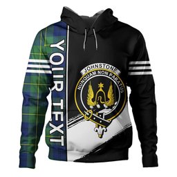ScotsTee Shop Scottish Johnstone (Johnson) Modern Clan Crest Tartan Hoodie Quarter Personalized