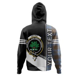 ScotsTee Shop Scottish Irvine of Bonshaw Weathered Clan Crest Tartan Hoodie Quarter Personalized