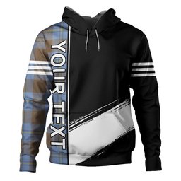 ScotsTee Shop Scottish Irvine of Bonshaw Weathered Clan Crest Tartan Hoodie Quarter Personalized