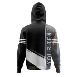ScotsTee Shop Scottish Irvine of Bonshaw Weathered Clan Crest Tartan Hoodie Quarter Personalized