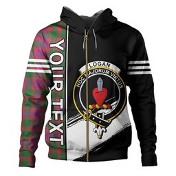 ScotsTee Shop Scottish Logan Light Ancient Clan Crest Tartan Hoodie Quarter Personalized