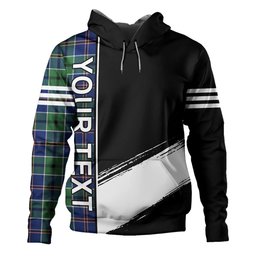 ScotsTee Shop Scottish Leslie of the Hebrides Modern Clan Crest Tartan Hoodie Quarter Personalized