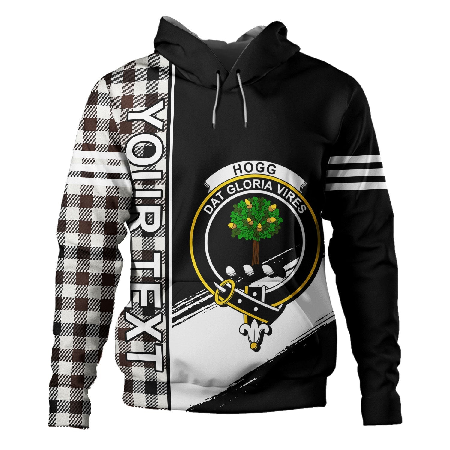 ScotsTee Shop Scottish Hogg Modern Clan Crest Tartan Hoodie Quarter Personalized