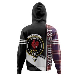ScotsTee Shop Scottish Laing of Archiestown (Lang of Archiestown) Weathered Clan Crest Tartan Hoodie Quarter Personalized