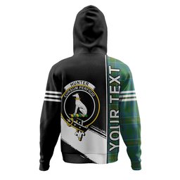 ScotsTee Shop Scottish Hunter of Hunterston (Michael of Hunterston) Ancient Clan Crest Tartan Hoodie Quarter Personalized