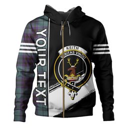 ScotsTee Shop Scottish Keith (Austin) Weathered Clan Crest Tartan Hoodie Quarter Personalized