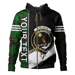 ScotsTee Shop Scottish Kinloch Clan Crest Tartan Hoodie Quarter Personalized