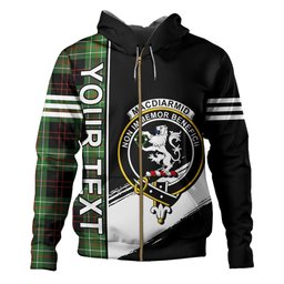 ScotsTee Shop Scottish MacDiarmid Ancient Clan Crest Tartan Hoodie Quarter Personalized