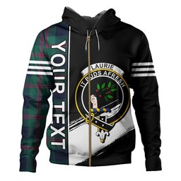 ScotsTee Shop Scottish Laurie Modern Clan Crest Tartan Hoodie Quarter Personalized