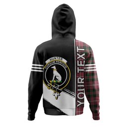 ScotsTee Shop Scottish Hunter of Bute (Hunter Maroon) Ancient Clan Crest Tartan Hoodie Quarter Personalized