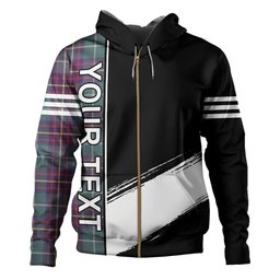 ScotsTee Shop Scottish Inglis Weathered Clan Crest Tartan Hoodie Quarter Personalized