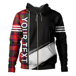 ScotsTee Shop Scottish Hopkirk Clan Crest Tartan Hoodie Quarter Personalized