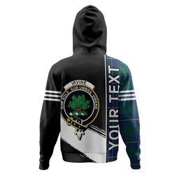 ScotsTee Shop Scottish Irvine of Bonshaw Modern Clan Crest Tartan Hoodie Quarter Personalized