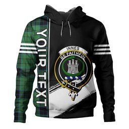 ScotsTee Shop Scottish Innes (Georgina) Clan Crest Tartan Hoodie Quarter Personalized