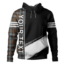 ScotsTee Shop Scottish Hunter of Peebleshire Weathered Clan Crest Tartan Hoodie Quarter Personalized