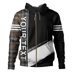 ScotsTee Shop Scottish Hunter of Peebleshire Weathered Clan Crest Tartan Hoodie Quarter Personalized