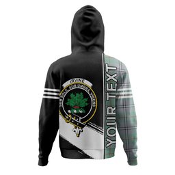 ScotsTee Shop Scottish Irvine of Glentulchan Ancient Clan Crest Tartan Hoodie Quarter Personalized