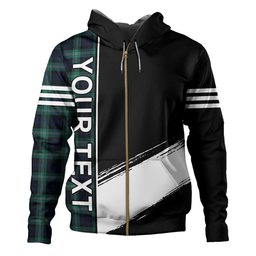 ScotsTee Shop Scottish Lyon (Liall Lyall Lyle) Modern Clan Crest Tartan Hoodie Quarter Personalized