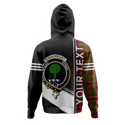 ScotsTee Shop Scottish Kinninmont Clan Crest Tartan Hoodie Quarter Personalized