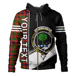 ScotsTee Shop Scottish Kinninmont Clan Crest Tartan Hoodie Quarter Personalized