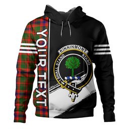ScotsTee Shop Scottish Kinninmont Clan Crest Tartan Hoodie Quarter Personalized