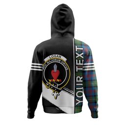 ScotsTee Shop Scottish Logan Ancient Clan Crest Tartan Hoodie Quarter Personalized