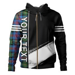 ScotsTee Shop Scottish Logan Ancient Clan Crest Tartan Hoodie Quarter Personalized