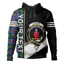 ScotsTee Shop Scottish Logan Ancient Clan Crest Tartan Hoodie Quarter Personalized