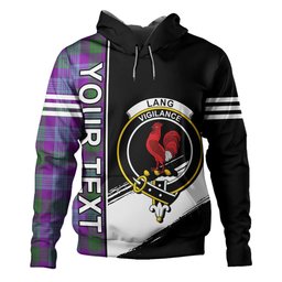 ScotsTee Shop Scottish Lang (Laing) Ancient Clan Crest Tartan Hoodie Quarter Personalized