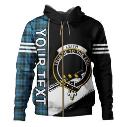ScotsTee Shop Scottish Leith District Modern Clan Crest Tartan Hoodie Quarter Personalized