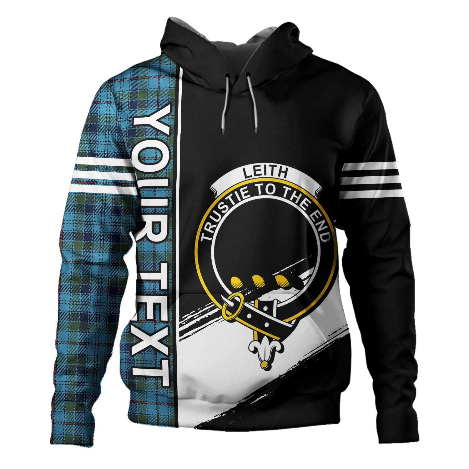 ScotsTee Shop Scottish Leith District Modern Clan Crest Tartan Hoodie Quarter Personalized