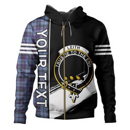 ScotsTee Shop Scottish Leith District Weathered Clan Crest Tartan Hoodie Quarter Personalized
