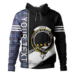 ScotsTee Shop Scottish Leith District Weathered Clan Crest Tartan Hoodie Quarter Personalized