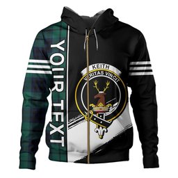 ScotsTee Shop Scottish Keith (Austin) Modern Clan Crest Tartan Hoodie Quarter Personalized